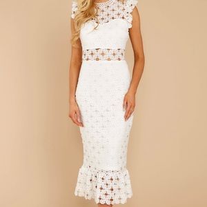 White Midi Lace Dress